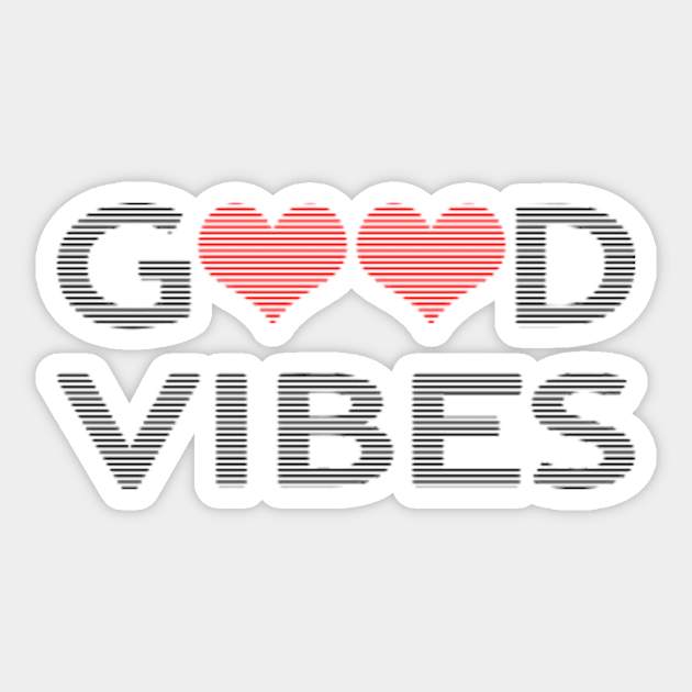 Good vibes - heart - black and red. Sticker by kerens